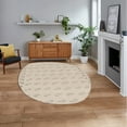 thumbnail image 1 of Beige Tufted Rug 9X13, Geometric Wool, Area Rugs, Living room, Bedroom, Oval Carpet, 1 of 6