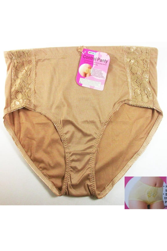 Beige Tummy Control Womens Slim High Waist Body Shaper Shapewear Underwear M