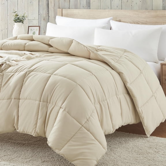 Beige Twin Down Alternative Quilted All Season Lightweight Comforter Duvet Insert