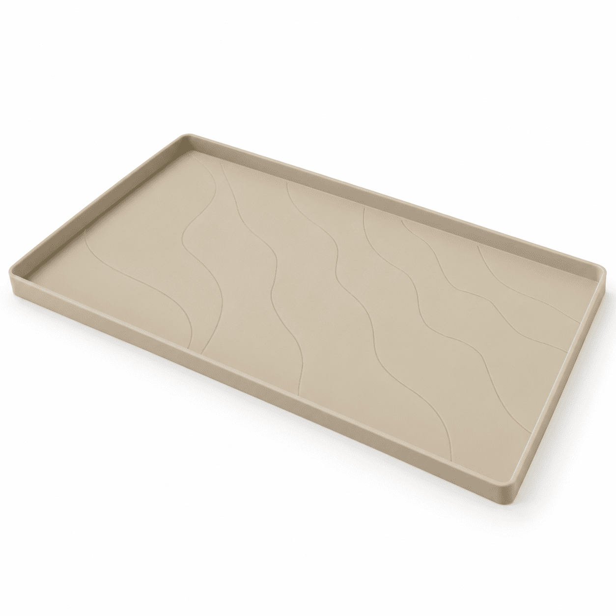 Beige Under Sink Mat 28'' x 19'' x 1'' Heavy Duty Waterproof Silicone ...