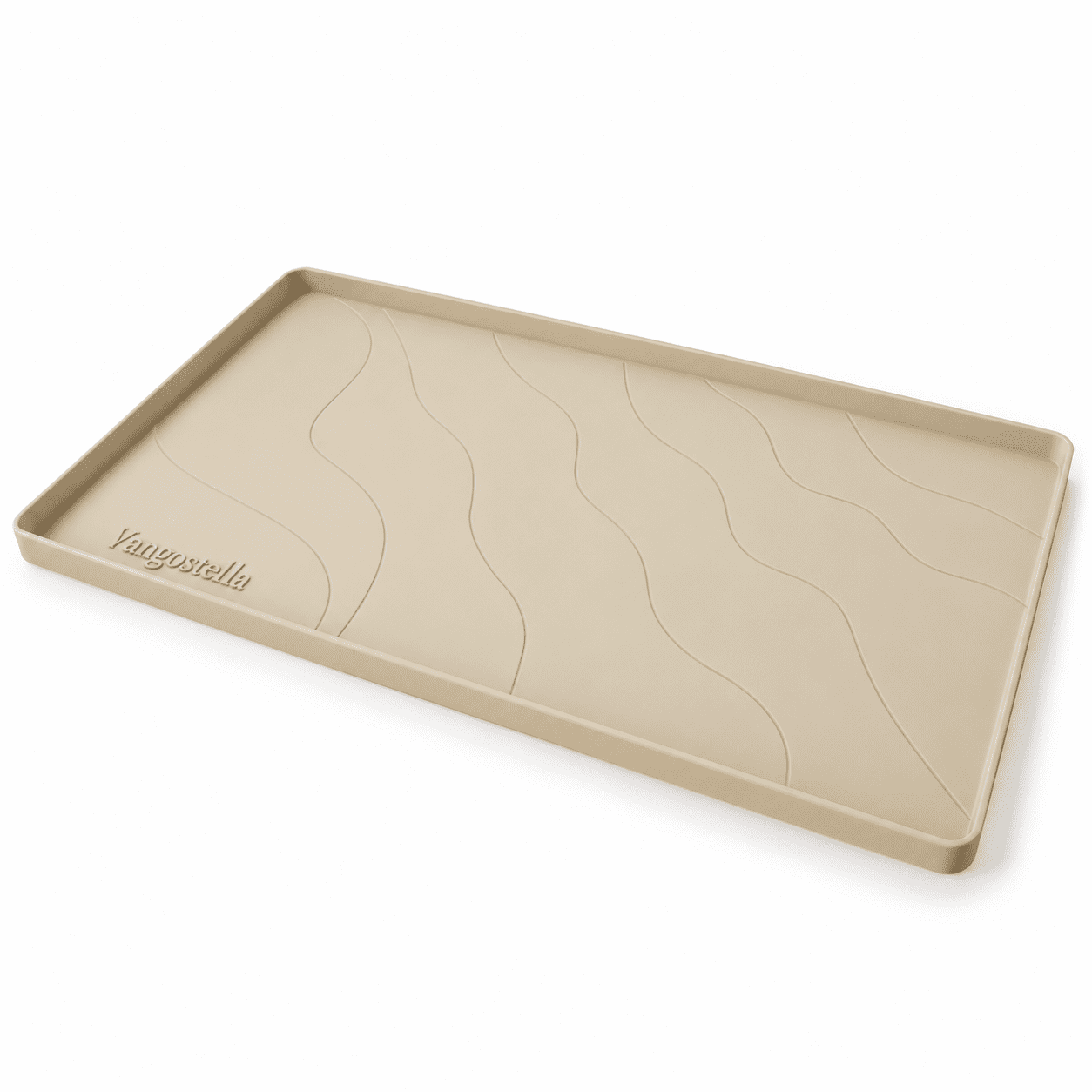 Beige Under Sink Mat 34'' x 22'' x 1'' Heavy Duty Waterproof Silicone ...
