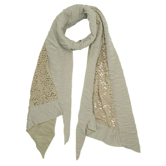 Beige Unique Textured Oblong Scarf