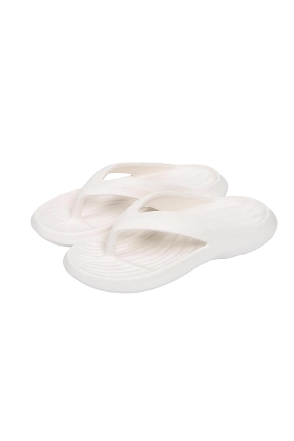 Beige Unisex Summer Flip Flops With Slip Resistant Sole For Beach Shower Bathroom Outdoor Travel Lightweight Eva Flat Sandals