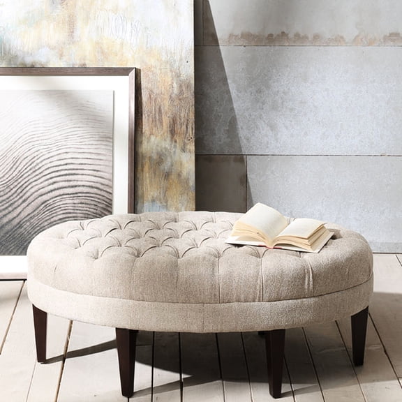 Beige Upholstered With Strong Wood Legs - Surfboard Theme For Living Space In Solid Home Decor