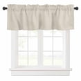 thumbnail image 1 of Beige Valances for Windows White Swan Rod Pocket Curtain Valance Window Treatment Short Curtains for Kitchen Living Room, 42"x12", 1 of 5