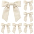 thumbnail image 1 of Beige Velvet Bows 5 Pack, 4.92 x 4.33 Inch Pre-Tied Christmas Ribbon Bows for Neutral Gift Wrapping, Farmhouse Tree Decor, Wedding Decorations, Wreaths, Mantels & Baby Showers, 1 of 2