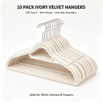 thumbnail image 1 of MegaLove Beige Velvet Non‑Slip Clothes Hangers, 10 Pack, Space Saving Heavy Duty Hangers for Closet Storage, 1 of 4