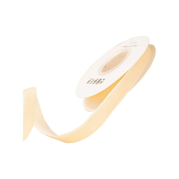 Beige Velvet Ribbon for Elegant Christmas and DIY Crafts, 2cm Wide Decorative Wired Ribbon, 10 Yards for Gift Wrapping and Holiday Decorations