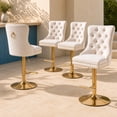 thumbnail image 1 of Beige Velvet Swivel Bar Stools Set of 4 with Upholstered Back, Adjustable Counter Height Barstools, Bar Chairs for Home Bar Kitchen Island Pub Restaurant (4 Pcs, Beige), 1 of 10