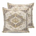 thumbnail image 1 of Beige Vintage Boho 16x16 Pillow Covers Set of 2, Ethnic Tribal Geometric Abstract Throw Pillow Covers Decorative Couch Cushion Case, Microfiber Square Pillowcases for Bedroom Car Living Room, 1 of 7