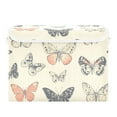 thumbnail image 1 of Beige Vintage Butterfly Large Storage Bins with Linen Collapsible Lid Storage Box 16.7 x 12.6 x 11.8in, 1 of 7