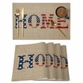 thumbnail image 1 of Beige Vintage Placemats Set of 6, American Flag Farmhouse Retro Art Rustic Placemats for Dining Table, Place Mats for Kitchen Tabletop, Waterproof Wipeable Dining Table Mats Set, 1 of 9