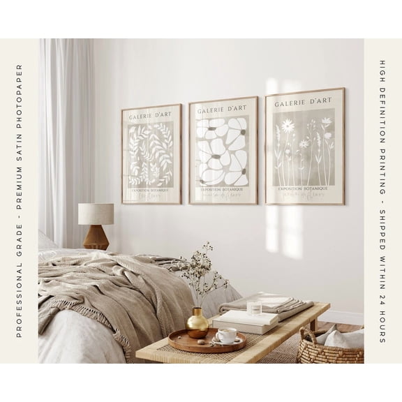 Beige Wall Prints Exposition Botanique Botanical Wall Art Plant Wall Art Botanical Art Kitchen Prints Natural Wall Prints Poster Set 3