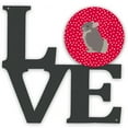 thumbnail image 1 of Beige Wellman Chinchilla Love Metal Wall Artwork LOVE Red, 1 of 2