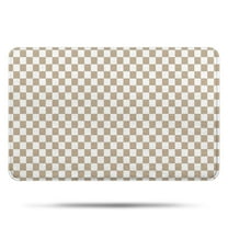 Beige and White Checkerboard Pattern Bathroom Rugs Mat,Non Slip Microfiber Bathroom Rug,Rubber Backing,Soft Bathroom Mats for Bathroom Floor,Tub and Shower,17x27in(43x68cm)
