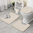 thumbnail image 1 of Beige and White Checkerboard Pattern Bathroom Rugs Sets 3 Piece,Toilet Cover Set,Absorbent Non Slip Bathroom Mats Sets with U-Shaped Contour Rug Toilet Rug Set, 1 of 5