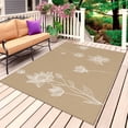 thumbnail image 1 of Beige White Floral Outdoor Rug for Patio/Deck/Porch, Non-Slip Large Area Rug 6 x 9 Ft, Abstract Art Summer Botanical Indoor Outdoor Rugs Washable Area Rugs, Reversible Camping Rug Carpet Runner, 1 of 8