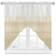 thumbnail image 1 of Beige White Gradient Swag Curtain Valance for Windows, Abstract Ombre Texture Modern Art Window Treatments Short Swag Topper for Kitchen Windows Bathroom Bedroom, 28"x36", 1 of 8