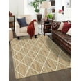 thumbnail image 1 of Beige with White Indian Handmade Braided Daimond Design Area Rug 2.6 x 5 Feet (79 cm x 152 cm), For Living Room, Bedroom, Dining Room, Hallways & Entryways, 1 of 4