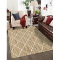 thumbnail image 1 of Beige with White Indian Handmade Braided Daimond Design Area Rug 6 x 6 Feet Square (183 cm x 183 cm), For Living Room, Bedroom, Dining Room, Hallways & Entryways, 1 of 4
