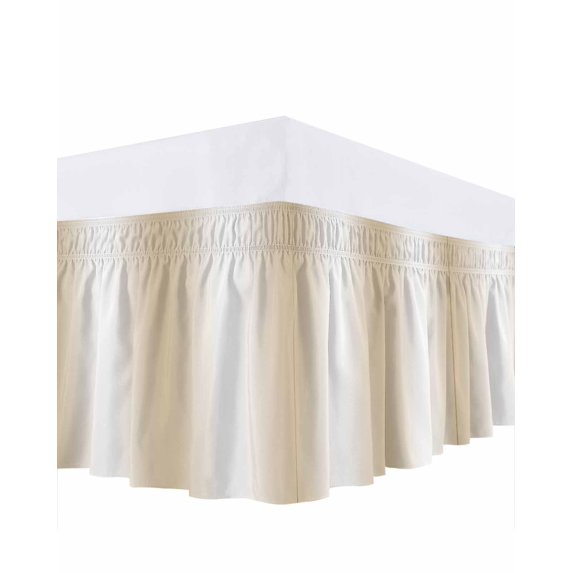 Beige White Ombre Bed Skirt Queen Size, Country Minimalist Abstract ...