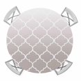 thumbnail image 1 of Beige White Ombre Gradual Color Elastic Fitted Round Table Cover Morocco Pattern Waterproof Outdoor Tablecloth for Holiday Party, Picnic, Patio & Dining Fits Tables Up to 55"-60", 1 of 8