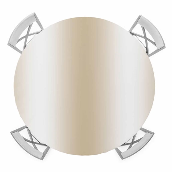 Beige White Ombre Round Fitted Tablecloth with Elastic Edge, Waterproof Table Cloth Table Cover for 45"-54" Tables, Abstract Art Modern Cream Gradient Tablecloths for Dining Picnic Indoor Outdoor