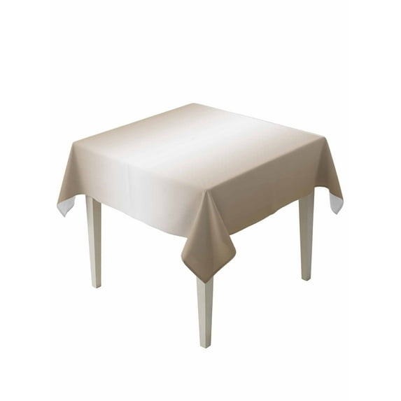 Beige White Ombre Table Cloth, Modern Gradient Abstract Art Waterproof Tablecloth for Square Tables, Reusable Washable Fabric Table Cover for Restaurant Kitchen Dining Tables 60"x60"