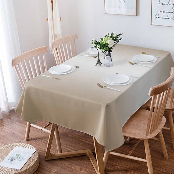 Beige White Ombre Tablecloth Rectangle Table Cloth 60x102 , Waterproof Tablecloth Outdoor Table Cloth, Modern Gradient Abstract Art Washable Table Cover for Kitchen Dining Party