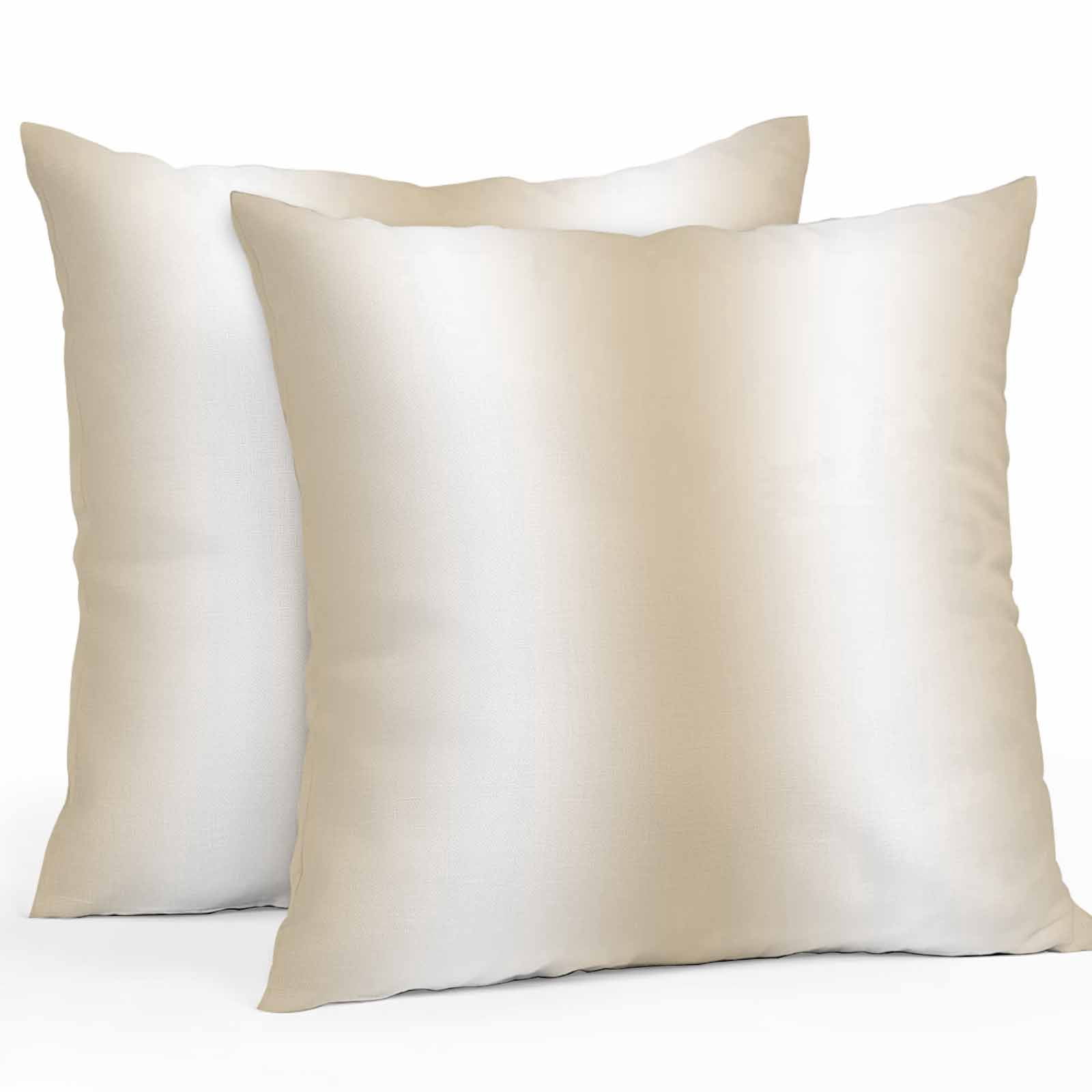 Beige White Ombre Throw Pillow Covers 20x20 Inch Set of 2, Abstract Art Modern Cream Gradient Waterproof Outdoor Pillow Covers, Decorative Cushion Pillowcases for Couch, Sofa, Bed, Garden, Patio