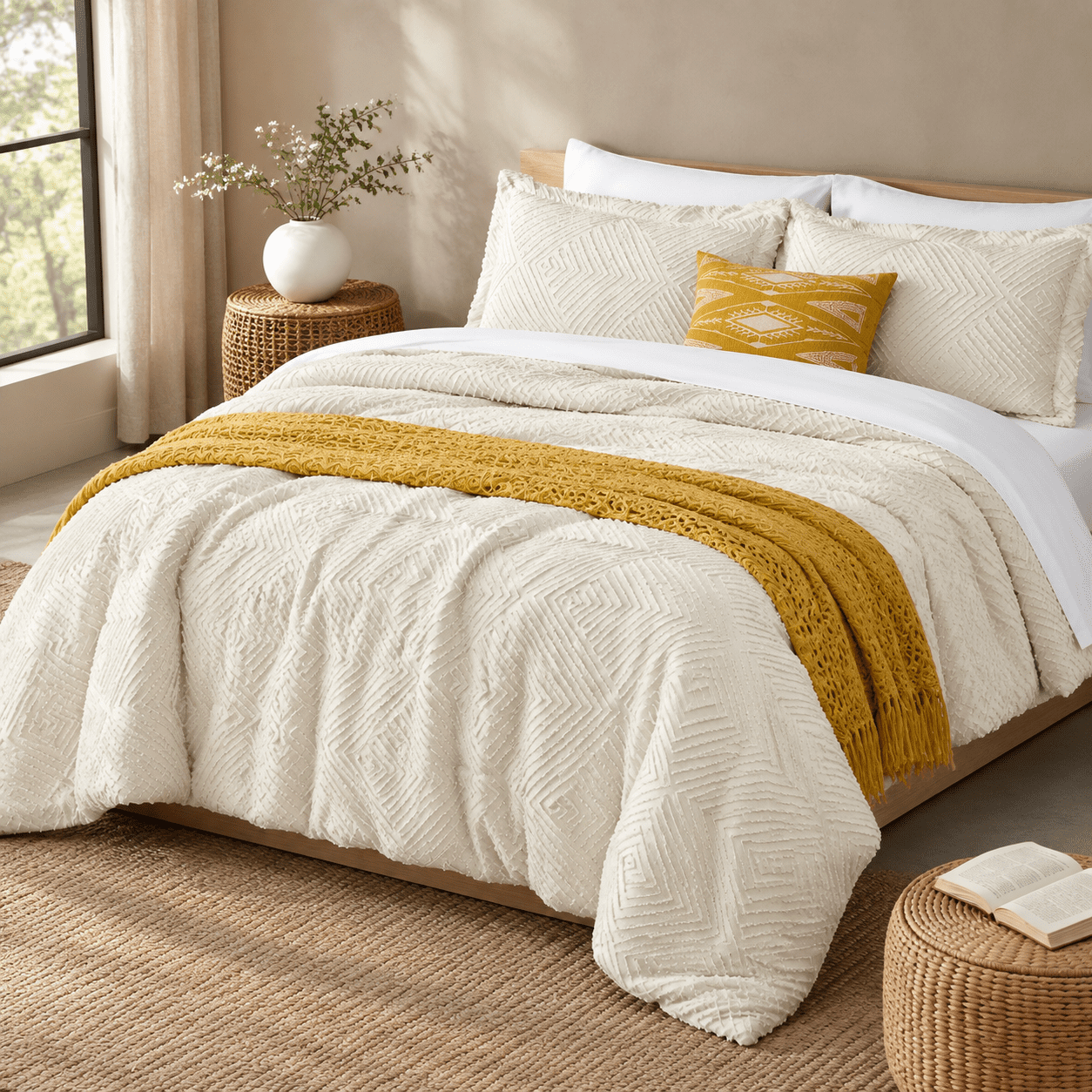 Beige & White Oversized King(120
