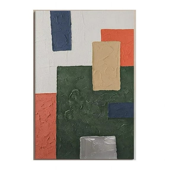 Beige White Painting Wabi-Sabi Texture Wall Art Neutral White Abstract Handmade Painting on Canvas Wall Decor For Living Room