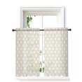 thumbnail image 1 of Beige White Polka Dots Tier Curtains 45 Inch Length,Sheer Curtains for Bedroom Living Room Window Modern Abstract Art Rustic Rod Pocket Drapes Kitchen Curtains Small Half Window 27.5"x45" 2 Panels, 1 of 7