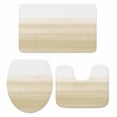 thumbnail image 1 of Beige White Stripes Bath Mat 3 Piece Bathroom Rug Set, Farmhouse Modern Gradient Lines Non Slip Bath Rug Contour Mat and Toilet Lid Cover, Absorbent Shower Mats Soft Bath Rugs and Mats Sets, 1 of 8