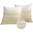 thumbnail image 1 of Beige White Stripes Outdoor Pillow Covers 18x18 Set of 2,Waterproof Patio Throw Pillowcase Protectors,Farmhouse Modern Gradient Lines Decorative Pillow Shams Cushion Covers for Seat Bed Couch Sofa, 1 of 8