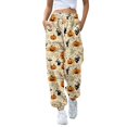 thumbnail image 1 of Beige Wide Leg Pants for Women Lounge Bottoms Pjs Spooky Fall Jammies,Soft Lounge Bottoms,Cozy Sleepwear,Halloween Party,Comfy Sleep Pj，Cute Jammies L, 1 of 4