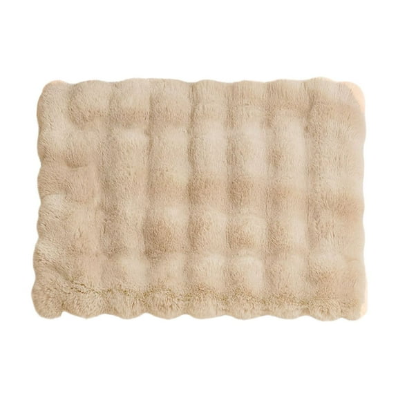 Beige Winter Pet Mat With Soft Fleece Material Portable Design And 100% Polyester For Dog Bed Car Seat And Indoor Pet Sleeping Pad 15.75X11.81In 0.13Lb