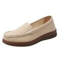 thumbnail image 1 of Beige Women Breathable Slip On Shoes With Hollow Design Soft Sole Comfortable For Daily Wear, 1 of 9