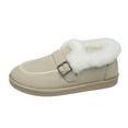 thumbnail image 1 of Beige Women Monochromatic Frosted Insulated Foot Enclosure Cold Resistant Autumn Winter Stylish Snow Boots For Everyday Use, 1 of 9