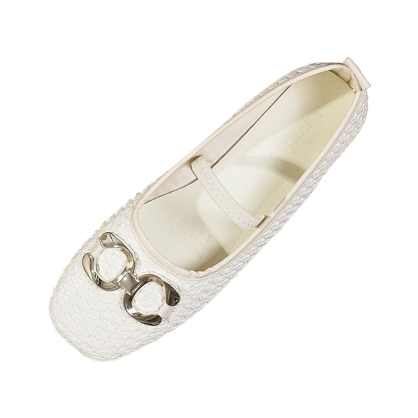 Beige Women'S Flat Loafers Pointed Toe Low Cut Rhinestone Decor Soft ...