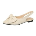 thumbnail image 1 of Beige Women'S Low Heel Flats With Bow Detail, Comfortable Casual Shoes For Daily Wear, Soft And Flexible Sole, 1 of 9