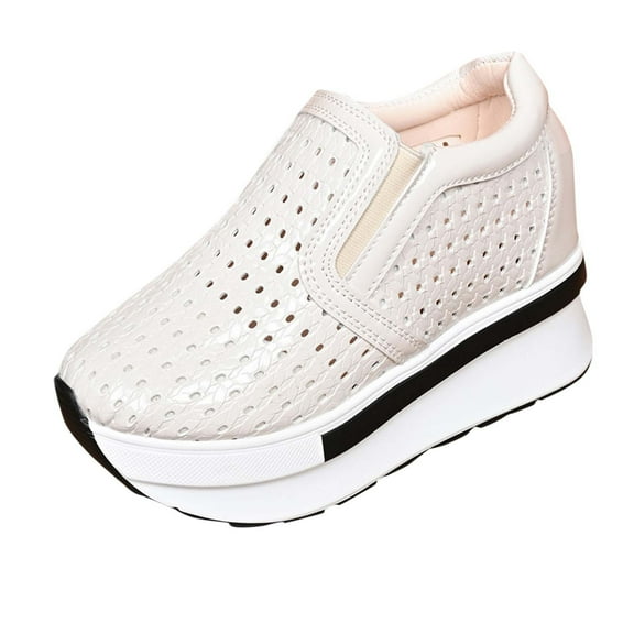 Beige Women Sandals Wedge Heel Hollow Design Thick Sole Comfortable Insole Supportive Arch For Daily Wear