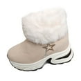 thumbnail image 1 of Beige Women Star Detail Height Boost Warm Boots Plus Size For Autumn And Winter Style Snow Boots Ideal For Casual Use, 1 of 9