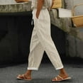 thumbnail image 1 of Beige Women's Casual Pants, Women'S Printed Everyday Casual Drawstring Pants,Women's Casual Pants S, 1 of 4