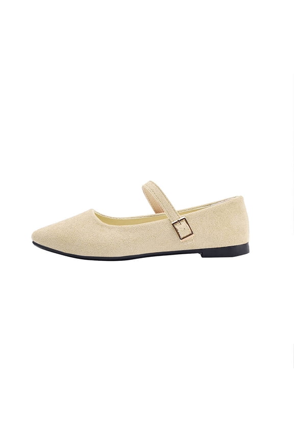 Beige Womens Pointed Toe Shoes Single Strap Design Comfort Supportive Lightweight Ideal For Everyday Casual And Outdoor Activities Size 37