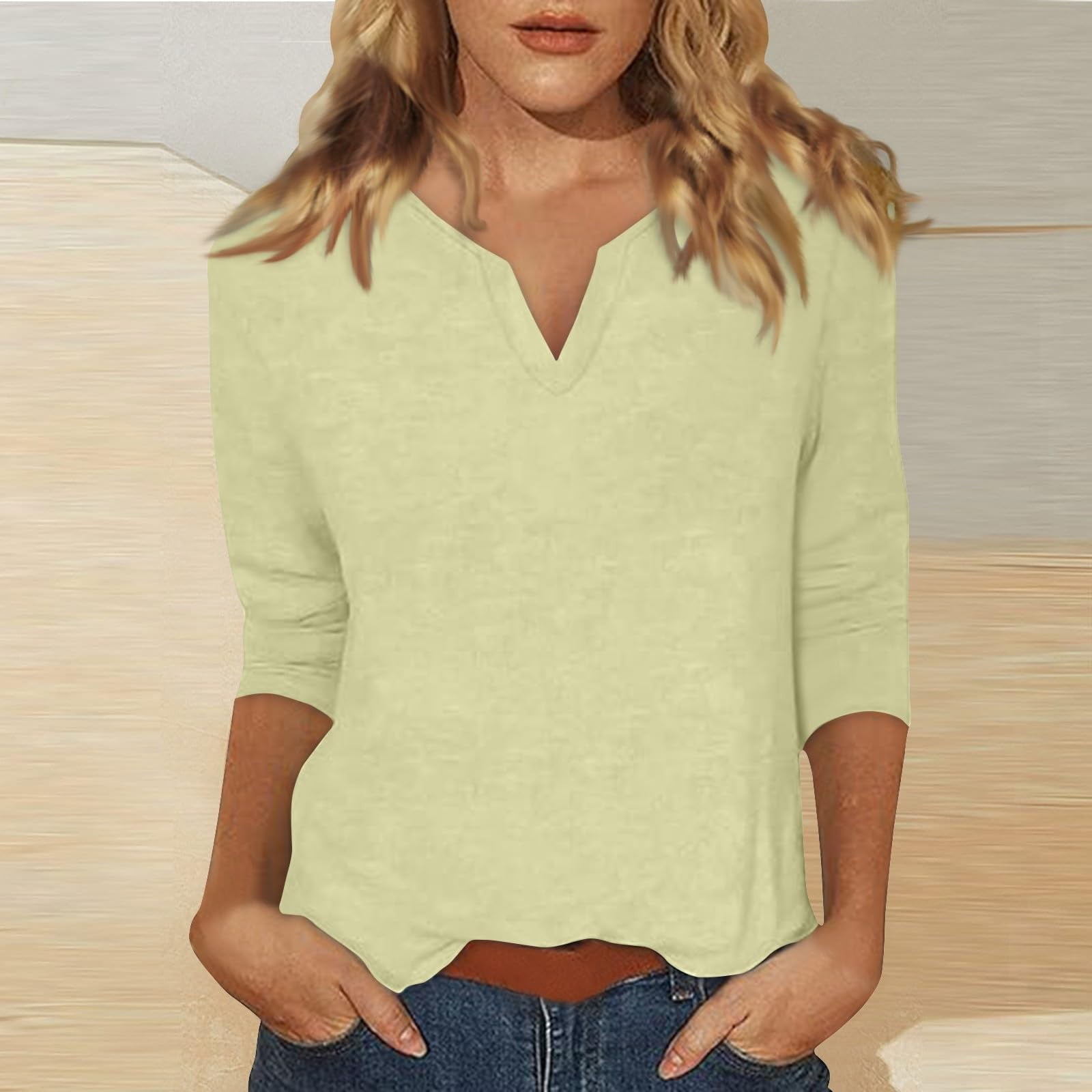 Women Beige & Brown Graphic Print 3/4 Sleeve Top