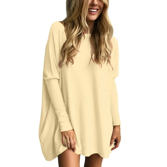 Beige Womens Tops Oversized T Shirts for Women Tunic Tops To Wear with Leggings Long Sleeve Fall Sweaters Dressy Tops Shirts for Women