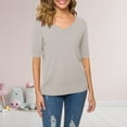 thumbnail image 1 of Beige Womens Tops Women's Short Sleeves Sweaters V Neck Soft Pullover Top Shirts for Women, 1 of 6