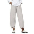 thumbnail image 1 of Beige Womens Workout Bottoms Cotton Daily Wearing Casual Pants Women, 1 of 5