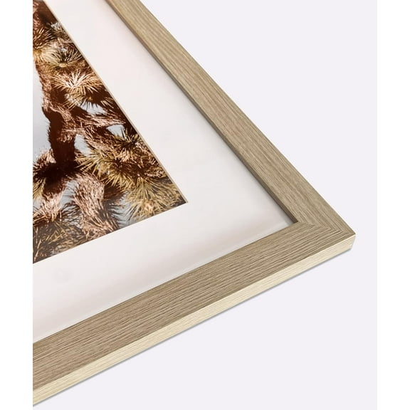 Beige Wood Grain Style Frame 20x24 Frame, Display Picture 16x20 with mat or 20x24 without mat, Photo Poster Picture Frame Wall Mounting Home Deco
